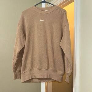 brown/tan nike oversized sweatshirt